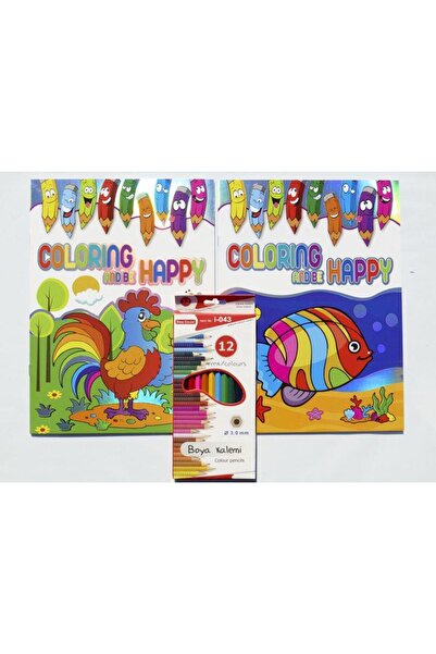 Editura Roossa Set 2 carti de colorat Pasari si pesti + creioane