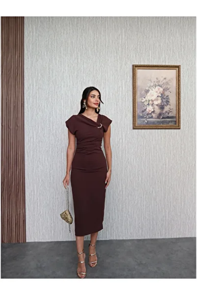 ESRAHELVACI Collar Accessory Midi Dress