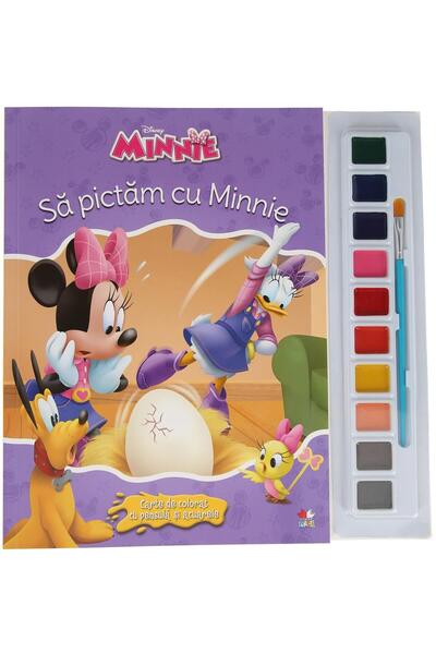 Editura Litera Sa pictam cu Minnie. Carte de colorat cu pensula s