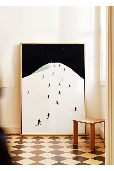 ARTHOUSECOLLECTIVE Ski Night - Poster de schi - 1 - Poster fără cadru în dime...