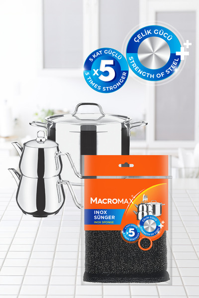 MACRO MAX Inox Sponge Stainless Steel Cleaning Sponge X3