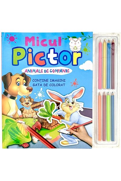 Editura Flamingo GD Micul pictor. Animale de companie + set de 8 creio