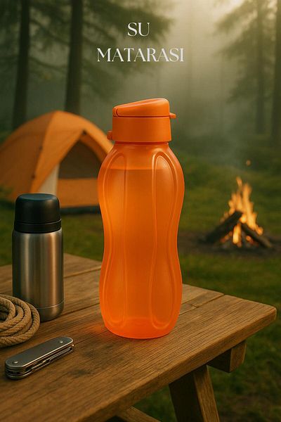 EWs Drinking Bottle & Water Bottle & Sports Water Bottle Orange 1 Lt