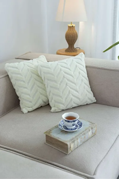 Fushia 2Pcs Welsoft Punch Pattern Decorative Gift Special Design Throw Pillow Cover Pillow Case
