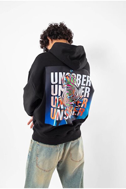 Tarzsokak Unsober Imprimat Oversize Unisex Negru
