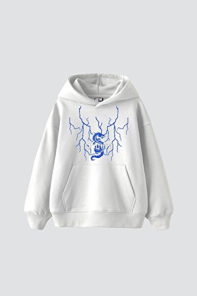 Tarzsokak Future Yıldırım Imprimat Oversize Unisex Alb