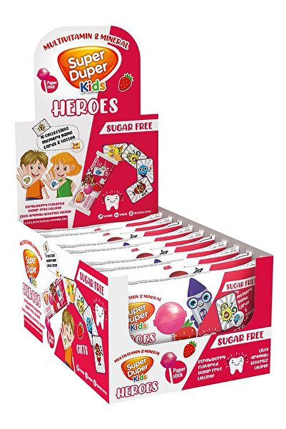 Durukan Şekerleme Super Duper Heroes – Bomboane Gumate Multivitaminice fără Zahăr – Aromă de Căpșuni