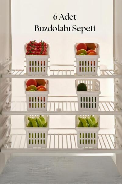 EWs 6-Piece Refrigerator Organizer Organizer Multi-Purpose Cabinet Organizer White 12X30X14 cm