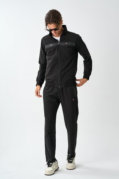 Dechers Men's Two Thread Large Size Sweat Suit Set E216
