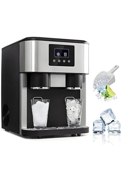 Generic 3-in-1 Countertop Ice Maker Machine 1.8L – Ice Crusher & Cold Water Dispenser for Party/bar/office