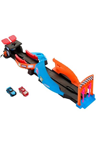 mattel Set pista si 2 masinute Mattel, Disney Cars, Night Race, Metal/Plastic, Multicolor