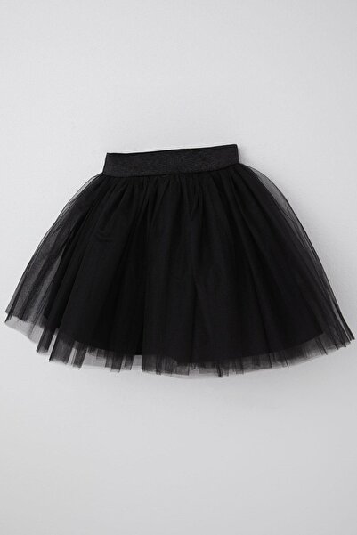 Breeze Κοριτσίστικη φούστα Tutu με ασημί ελαστική μέση 5-10 ετών, μαύρη
