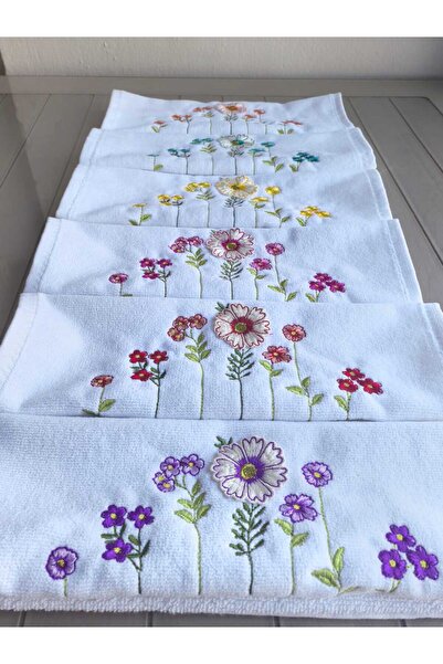 Peacock 6 Adet 3 Boyutlu 3d Nakışlı , %100 Pamuk Mutfak Havlusu 30x50