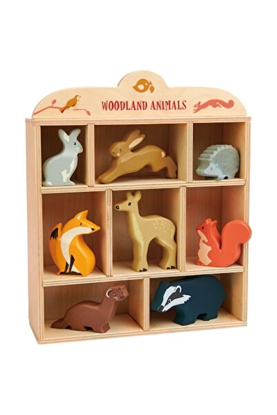 Tender Leaf Toys Raft de expunere cu frunze fragede și 8 animale din lemn, mo...