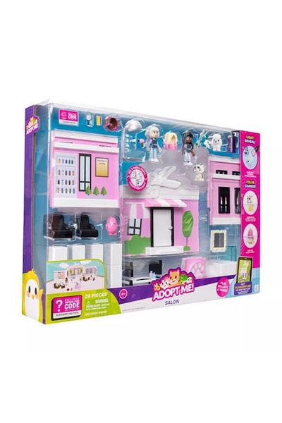 Jazwares Adopt Me! Pet Care Salon Set, 4 Figures, 15 Accessories, 16x21x4cm