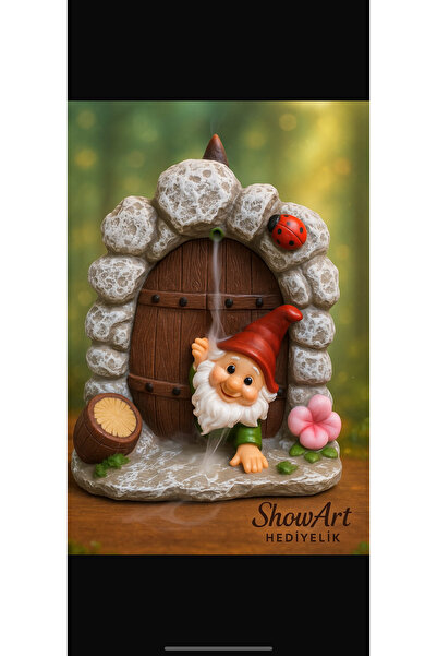 NurMood Art Decoration “El Yapımı Cüce Figürlü Doğal Taş Görünümlü Kapı – Ger...