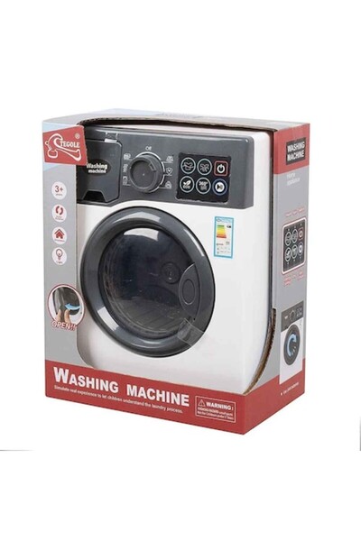 NO BRAND Children's Washing Machine with Sound and Lights, White