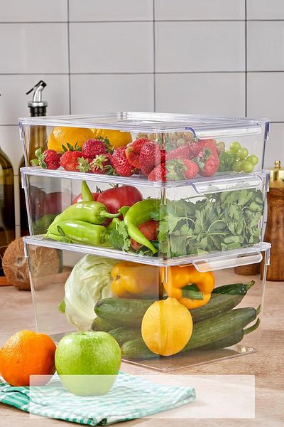 EWs 3-Piece Refrigerator Organizer Mix Set (3 Lt + 4.5 Lt + 6 Lt)