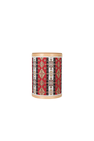 Ela Teşhir Ekipmanlari Kilim Desenli Ahşap Kova - 35x50 cm