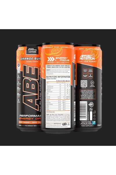 applied nutrition ABE Pre Workout Cans - All Black Everything Energy + Performance Drink, ABE Carbon