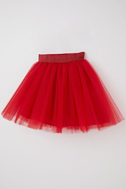 Breeze Girl's Tutu Skirt Glittery Elastic Waist 5-10 Years, Red