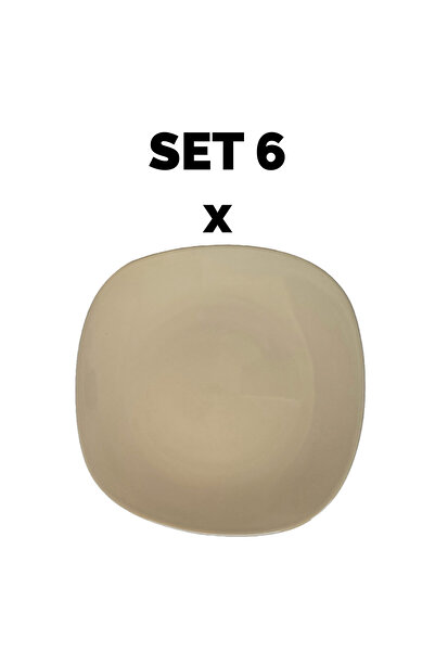 Cesiro Set 6 piese Farfurie intinsa, 26 cm, Crem
