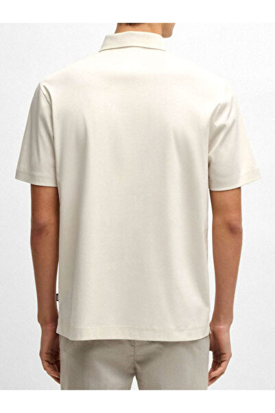 BOSS Erkek Polo Yaka Düğme Kapamalı Kısa Kol Bej T-Shirt 50520297-131