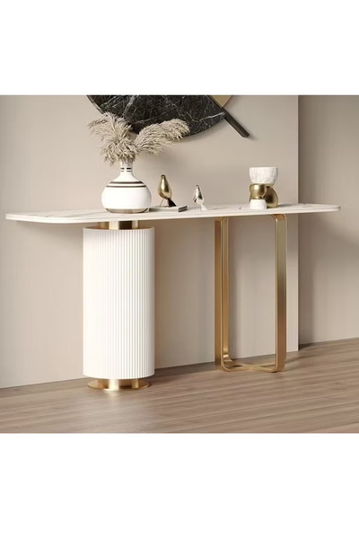 Raffine Multipurpose Use Modern Luxury Design Coffee Table Nordic Style Metallic Base Console Table