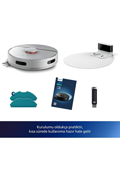 Philips Drmz Dünyanın En Güçlü Vaccum Aqua Islak ve Kuru 3000 Serisi Temizlik Robotu, 4000 Pa Emiş Gücü,