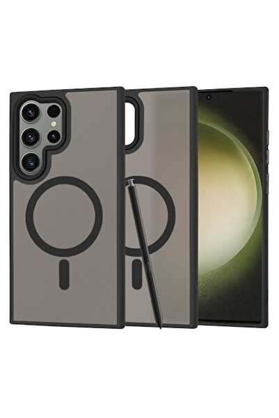 Dali Carcasă de protecție compatibilă cu Samsung Galaxy S23 Ultra, HaloFrost, compatibilă cu MagSafe, TPU, neagră