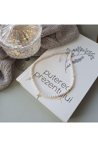 Abundo "Divine" necklace made of cultured pearls and 925 silver, 39 cm