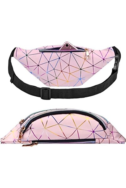 dalip Waterproof Waist Bag, Triangle Pattern, Pink