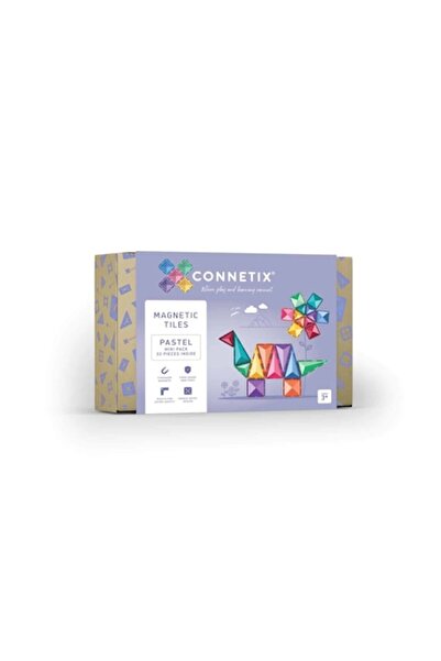 Connetix Set de constructie magnetic, Connetix, Magnetic Tiles, Pastel Mini, 32 piese
