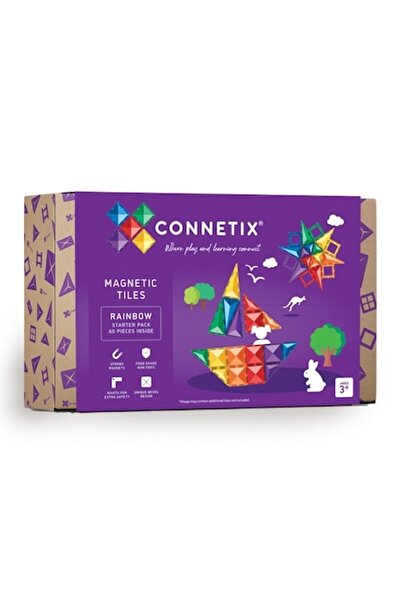 Connetix Magnetic Construction Set, Connetix, Rainbow Starter Pack 60 Pieces