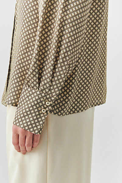 Exquise Judge Collar Long Sleeve Regular Patterned Shirt