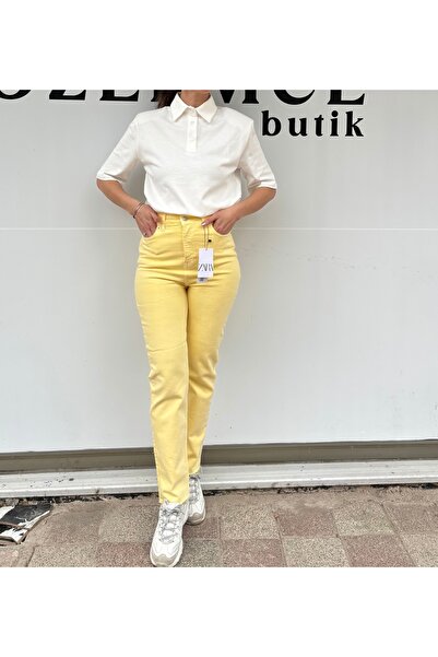 Özlemcebutik Pantolon sarı jean