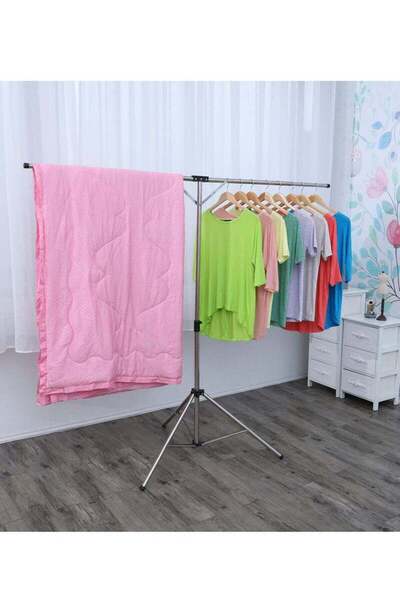 COOYA Foldable Clothes Drying Rack,Stainless Steel Portable Space Saving,Adjustable with Windproof Hooks