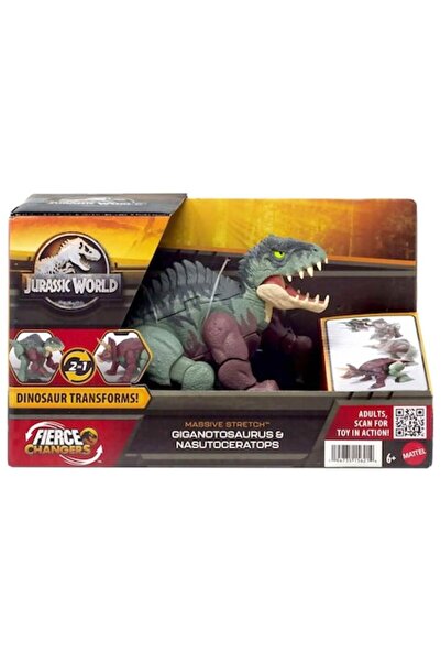 mattel Jurassic Deluxe Transformator in Gignatosaurus si Nasutoceratops, 22 cm