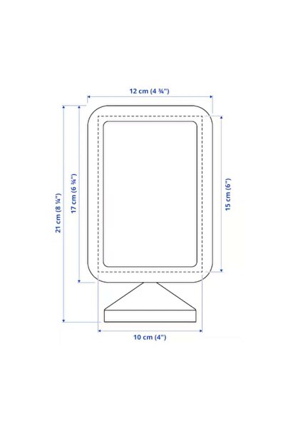 Dali Photo frame with stand for 2 photos, 10x15 cm, 12x12 frame, plastic, White