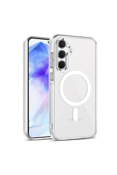 Dali Protective Case Compatible with Samsung Galaxy A55 5G, MagSafe Pro, Silicone, White-Transparent