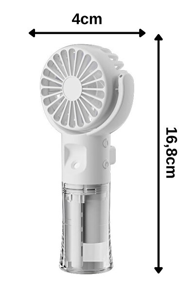 Techmaster Taşınabililir Su Hazneli Mini Usb Şarjlı 3 Kademeli Askılı El Vantilatör Fan Soğutucu F4