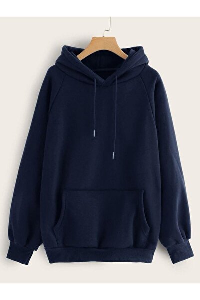 JustBS Hanorac cu glugă de damă bleumarin