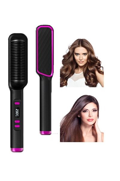 COOYA Straight Hair Brush with Lcd Display Screen, Anti Scald,Ionic coating, Temperature Automatic