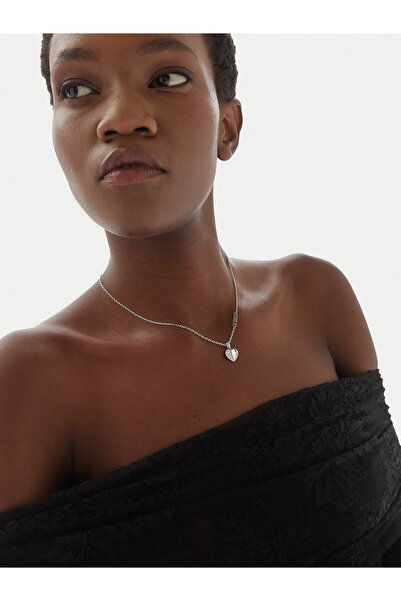 Guess Colier de damă placat cu rodiu din argint JUBN03035JW