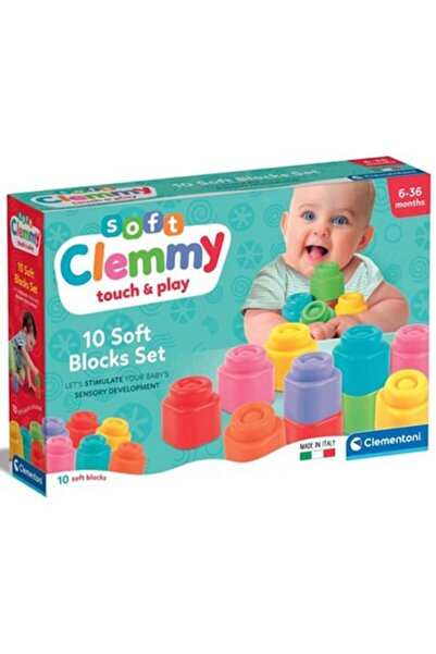 CLEMENTONI Set cuburi Soft Clemmy - Touch & play, 10 piese