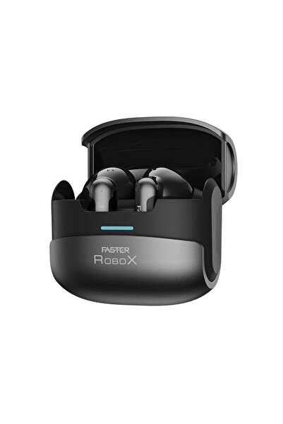 Faster سماعات أذن لاسلكية RoboX - سماعات أذن بلوتوث 5.3 مع ميكروفون رباعي، وشحن سريع من النوع C