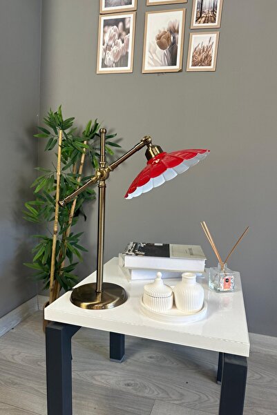 Bamyum Risso Kırmızı Masa Lambası Dekoratif Abajur Çocuk Odası Başucu Lambası...