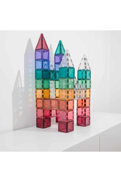 Connetix Magnetic Construction Set, Connetix, Magnetic Tiles, Pastel Square Pack, 40 Pieces