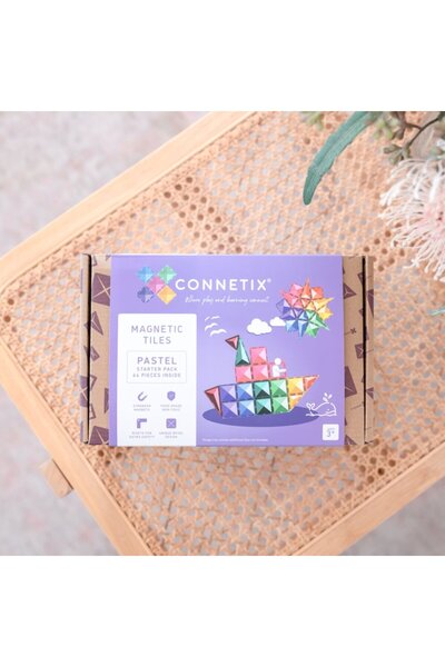 Connetix Magnetic Construction Set, Connetix, Pastel Starter Pack 64 Pieces