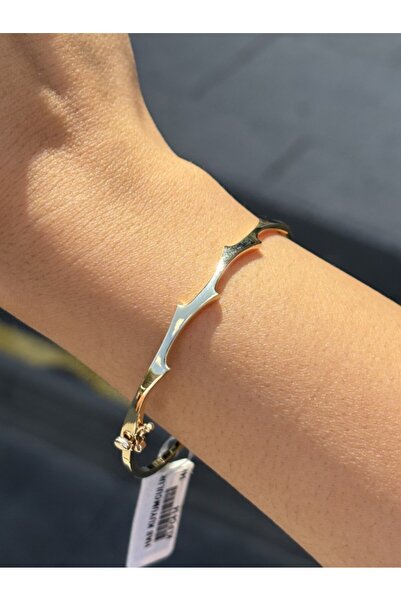 Has Kuyumcum 14 Ayar Altın Dalga Tasarım Kelepçe